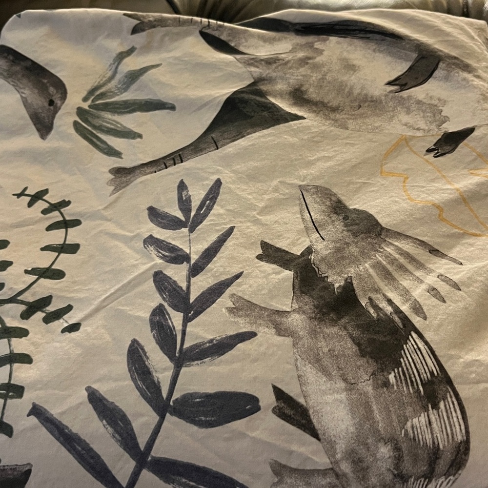 Pottery Barn~Jurassic~Dinosaur Queen/Full Duvet w/2 Shams~100% Organic Cotton - Picture 5 of 16